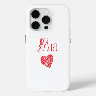 iPhone 15 Pro Nom personnalisé & Cœur – Coque personnalisée pour