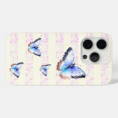iPhone 15 Pro Papillons d'aquarelle sur Coque Bokeh Light Stripe (Verso (horizontal))
