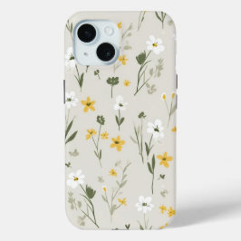 iPhone 15 telefoonhoes met elegant bloemenontwerp