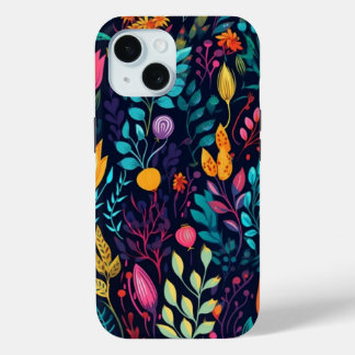 iPhone 15 Telefoonhoesje Multi-gekleurd bloemenont