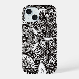 iPhone 16 Case "Golden Nebulae" (monochrome) 15 Hoesje