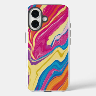 iPhone 16 Conception de coque de téléphone en marbre Tie-Dye
