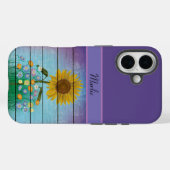 iPhone 16 Coque Apple avec tournesol unique (Verso (horizontal))