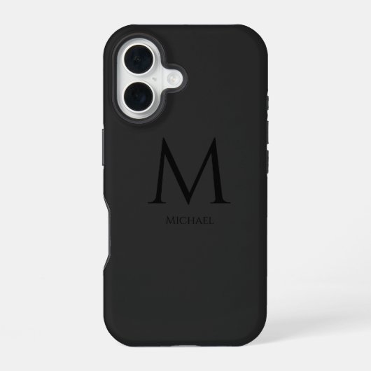 iPhone 16 Coque-Mate simple et moderne Monogramme coque ipho (Verso)