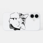 iPhone 16 Coque monochrome Tabby Chat (Verso Horizontal)