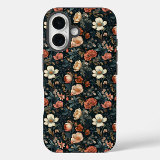 iPhone 16 Coque robuste, Coque floral transparent