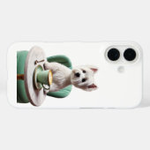 iPhone 16 Coque - Westie ayant un latte (Verso (horizontal))