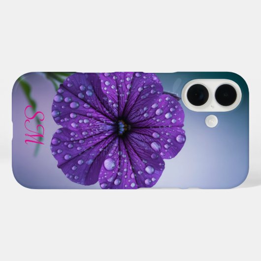 iPhone 16 Coques avec Monogramme personnalisable (Verso (horizontal))