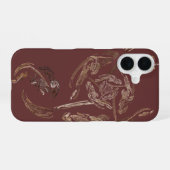 iPhone 16 feuille d'or coque d'art abstrait (Verso Horizontal)