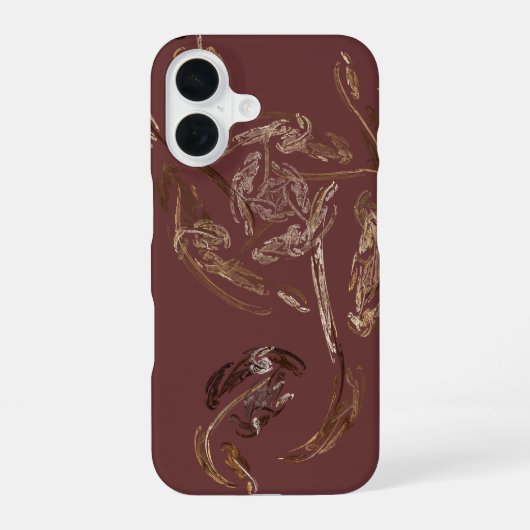 iPhone 16 feuille d'or coque d'art abstrait (Verso)