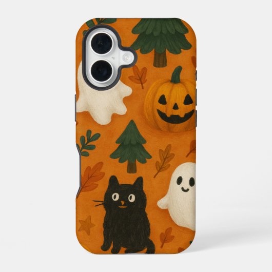 iPhone 16 Ghosts et Coque mobile Citrouille (Verso)