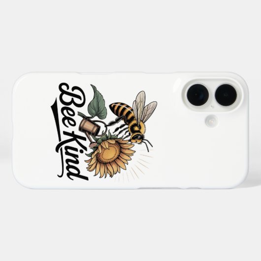 iPhone 16 Hoesje Bee Kind (Achterkant (horizontaal))