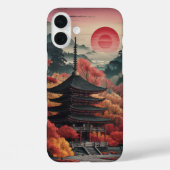 iPHONE 16 HOESJE & meer - Pagode bij zonsondergang (Achterkant)
