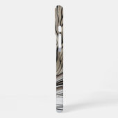 iPHONE 16 HOESJE & meer - Witte kat / Zwarte strep iPhone Hoesje (Linkerkant)