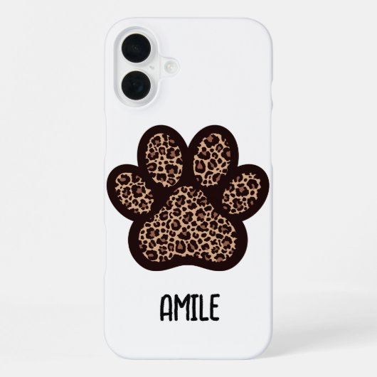 iPhone 16 Plus coque de téléphone empreinte de patte de guépard (Verso)