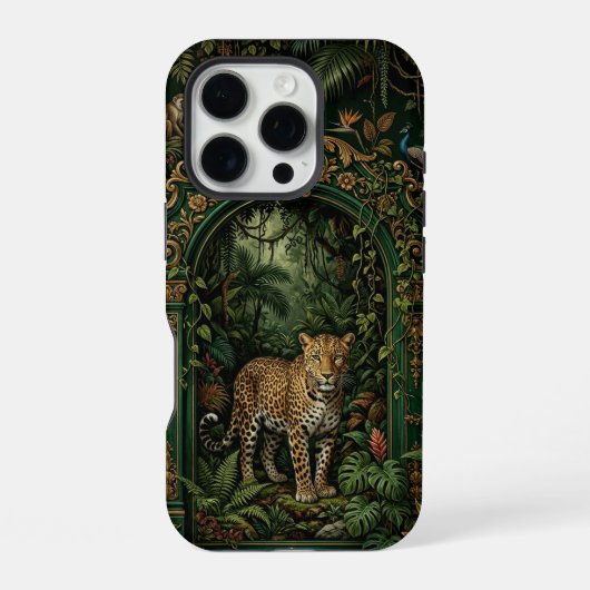 iPhone 16 Pro Arche de la jungle au léopard sauvage | Coque pour (Verso)