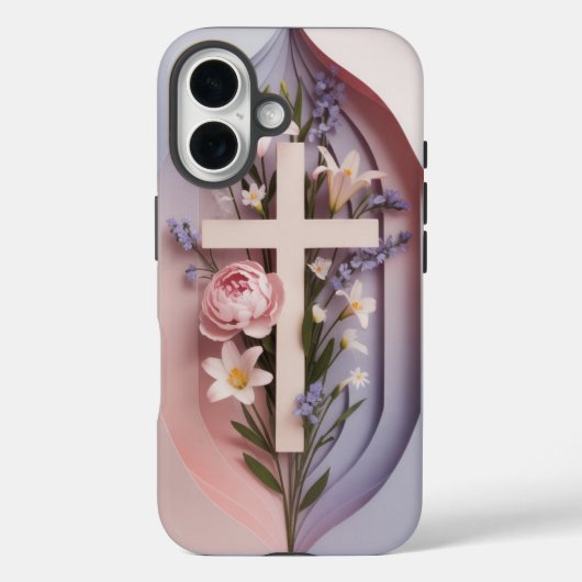 iPhone 16 Pro Coque avec Christian Cross Ai design (Verso)