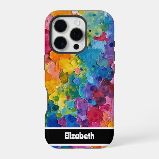 iPhone 16 Pro Coque de smartphone abstrait géométrique Impasto v (Verso)