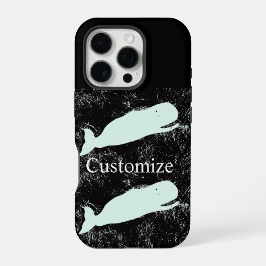 iPhone 16 Pro coque de téléphone baleines blanches (Verso)