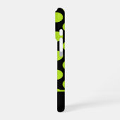 iPhone 16 Pro Grands pois verts lime sur coque d'iPhone noire (Côté gauche)