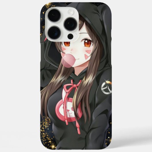 iPhone 16 Pro Max Coque noir, fille, Anime (Verso)