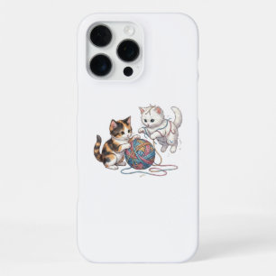iPhone 16 Pro Max Coquettes Chaton Jouant avec Pelote de Fils Coque
