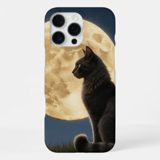 iPhone 16 Pro Max kat en maan telefoonhoesje Hoesje