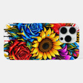 iPhone 16 Pro Max La coque d'Iphone a une impression florale. (Verso Horizontal)