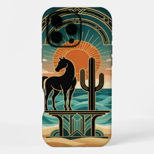 iPhone 16 Pro Max Silhouette de cheval dans le désert, Coque pour iP
