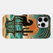 iPhone 16 Pro Max Silhouette de cheval dans le désert, Coque pour iP (Verso Horizontal)