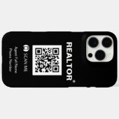 iPhone 16 Pro Max Zwart Hoesje - Realtor®+QR Code (Achterkant (horizontaal))