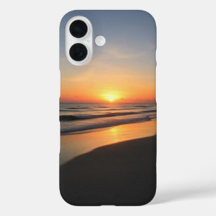 IPhone 16 zonsondergang strand telefoonhoesje Hoesje