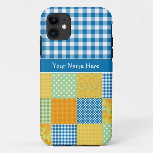 iPhone 5/5s Coque à personnaliser : Faux Patchwork (Dos)