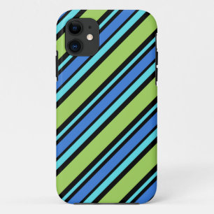 iPhone 5/5s Hoesje: Blauwe Moons Diagonale Strepen iPhone 11 Hoesje