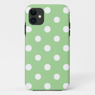 iPhone 5/5s Hoesje: Wit op Groene Polka Dots 11 Hoesje