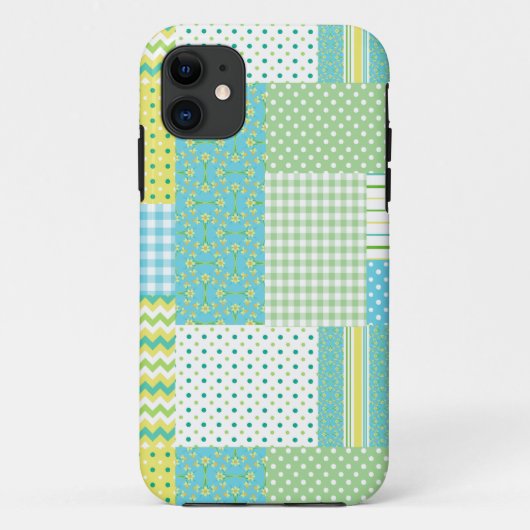 iPhone 5/5s Xtreme Hoesje Daffodil Faux-Patchwork (Achterkant)
