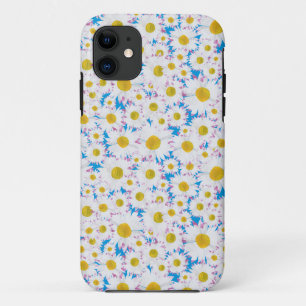 iPhone 5/5s Xtreme Hoesje: Witte Daisies op Blauw iPhone 11 Hoesje