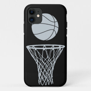iPhone 5 Basketball Silhouette Silver op zwart 11 Hoesje