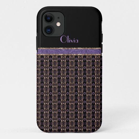 iPhone 5 Black Gold Paars Mesh Overlay Monogram Case-Mate iPhone Case (Achterkant)