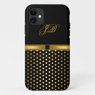 iPhone 5 Case-Mate Hoesje Goud Zwart Stip