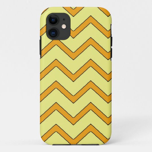 Iphone 5 coque de style chevron jaune orange (Dos)