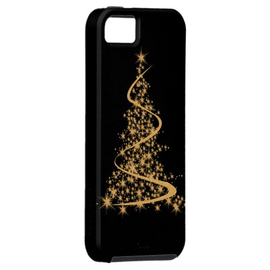 iPhone 5 Coque Glitzy Gold et Noir (Dos/Droit)