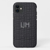 iPhone 5 Coque gris cuir look (Dos)