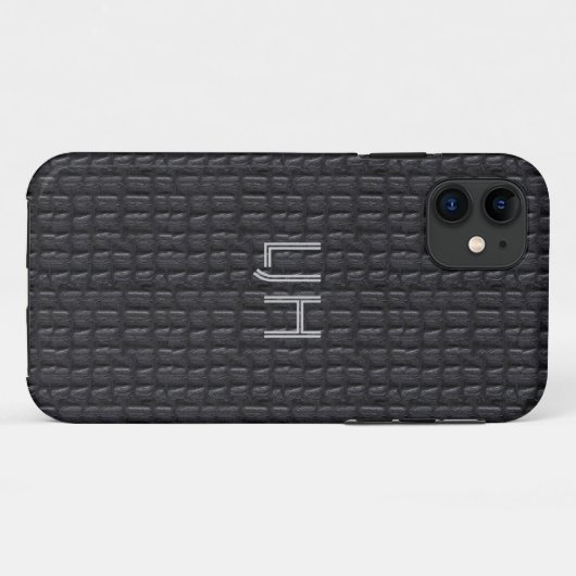 iPhone 5 Coque gris cuir look (Dos (Horizontal))