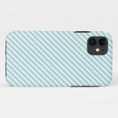 iPhone 5 Coque rayé bleu et blanc (Dos (Horizontal))