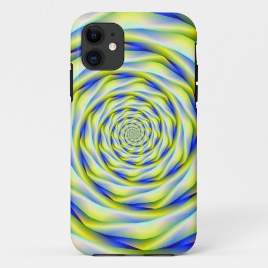 iPhone 5 Coque Vortex en bleu et jaune (Dos)