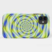 iPhone 5 Coque Vortex en bleu et jaune (Dos (Horizontal))