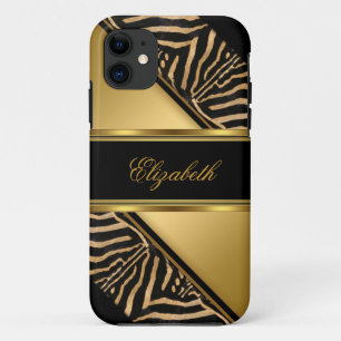 iPhone 5 Elegant Classy Gold Zebra iPhone 11 Hoesje