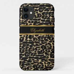 iPhone 5 Elegante Goud Dierprint 11 Hoesje