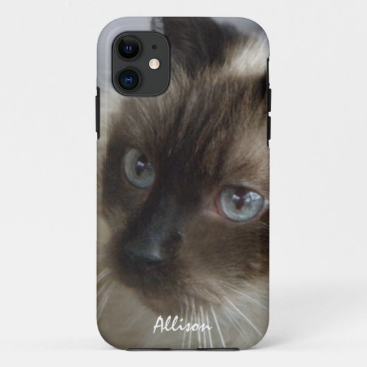 iPhone 5: Gepersonaliseerd Siamese Kat Hoesje (Achterkant)
